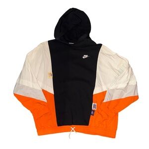 Nike windbreaker hoodie in black and orange - streetwear style